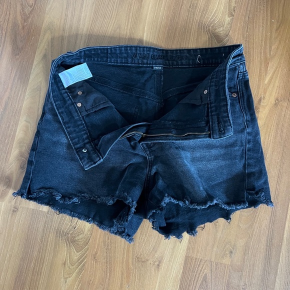 Black Denim Shorts – Size 8 | Raw Hem - Picture 2 of 3